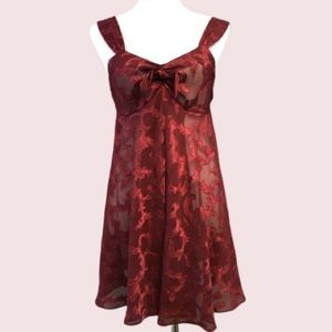 Gold Label Victoria's Secret Red Burnout Chemise S